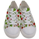 Strawberry Fruit Pattern Leaves Men s Low Top Canvas Sneakers View1