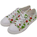 Strawberry Fruit Pattern Leaves Men s Low Top Canvas Sneakers View2