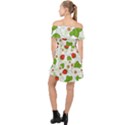 Strawberry Fruit Pattern Leaves Off Shoulder Chiffon Dress View2