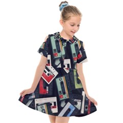 Abstract Case Kids  Short Sleeve Shirt Dress by kyorashop23