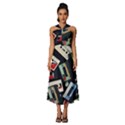 Abstract Case Sleeveless Cross Front Cocktail Midi Chiffon Dress View1