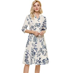 Blue Vintage Background Classy Knee Length Dress by kyorashop23