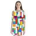 Colorful Bricks, Bricks, Colorful Shoulder Cutout Velvet One Piece View1