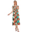 Retro Colorful Background, Retro Abstraction V-Neck Drawstring Shoulder Sleeveless Maxi Dress View3