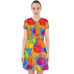 Umbrella, Colorful, Positive, Sky, Rainbow Adorable In Chiffon Dress by kyorashop23