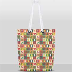 Template Christmas Pattern Full Print Rope Handle Tote (small) by Proyonanggan