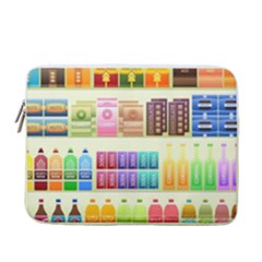 Supermarket Shelf Products Snacks 13  Vertical Laptop Sleeve Case With Pocket by Cemarart