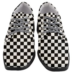 Pattern Checkered Squares Black White Pattern Women Heeled Oxford Shoes by Sabxi