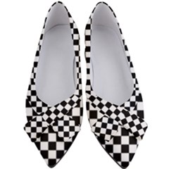 Pattern Checkered Squares Black White Pattern Women s Bow Heels by Sabxi