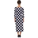 Pattern Checkered Squares Black White Pattern Quarter Sleeve Midi Bodycon Dress View2