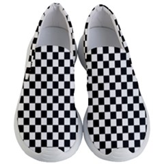 Pattern Checkered Squares Black White Pattern Women s Lightweight Slip Ons by Sabxi