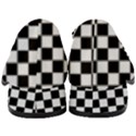 Pattern Checkered Squares Black White Pattern Women s Chunky Heel Loafers View4