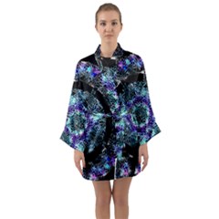 Round Wreath Long Sleeve Satin Kimono by Sabxi