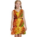 Leaves Plant Pattern Croton Nature Kids  Sleeveless Tiered Mini Dress View1