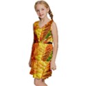 Leaves Plant Pattern Croton Nature Kids  Sleeveless Tiered Mini Dress View2