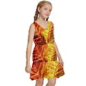 Leaves Plant Pattern Croton Nature Kids  Sleeveless Tiered Mini Dress View3