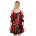 Red Roses Cutout Spaghetti Strap Chiffon Dress View2