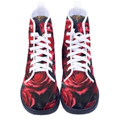 Red Roses Women s High-top Canvas Sneakers by Sabxi