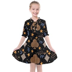 Seamless Pattern Repeat Repetition Kids  All Frills Chiffon Dress by Sabxi