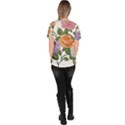 Embroidery Roses Floral Design Women s V-Neck Scrub Top View4