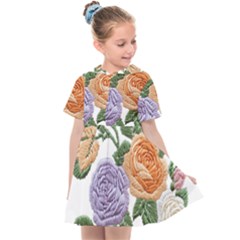 Embroidery Roses Floral Design Kids  Sailor Dress by Sabxi