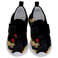 Korean Art Flowers Asian Pattern Kids  Velcro No Lace Shoes by Sabxi