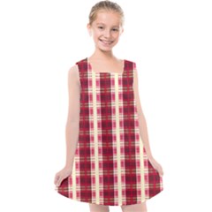 Retro 60s 50s Plaid Pattern 4 Kids  Cross Back Dress by violetheavensky