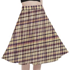 Retro 60s 50s Plaid Pattern 3 A-line Full Circle Midi Skirt With Pocket by violetheavensky