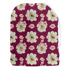 Retro 1880s Flowers Pattern Drawstring Pouch (3xl) by violetheavensky