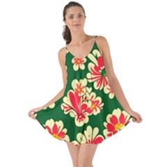 Retro 40s 50s Mexico Flowers Pattern 2 Love The Sun Cover Up