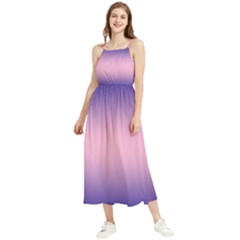 Navy Blue To Cotton Candy Pink Bilinear Gradient Boho Sleeveless Summer Dress