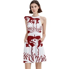 University Of Chicago Cocktail Party Halter Sleeveless Dress With Pockets by avitendut
