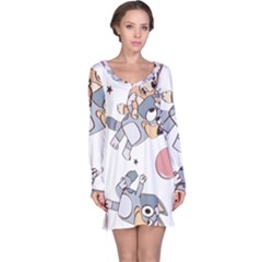 Bluey, Bluey Merch, Bluey Pattern, Bluey Bluey, Bingo, Bluey Design, Bluey Dog Long Sleeve Nightdress by avitendut