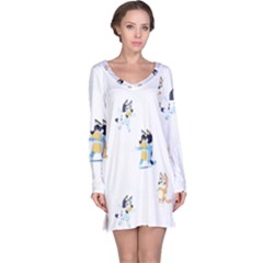 Bluey, Bluey Merch, Bluey Pattern, Bluey Bluey, Bingo, Bluey Design, Bluey Dog Long Sleeve Nightdress by avitendut