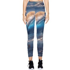 Ocean Sea Waves Pocket Leggings  by Anend
