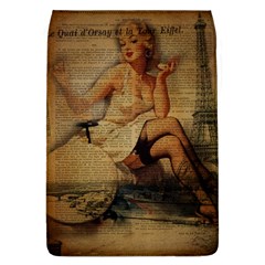 Vintage Newspaper Print Sexy Hot Gil Elvgren Pin Up Girl Paris Eiffel Tower Removable Flap Cover (large) by chicelegantboutique