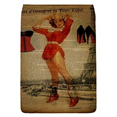 Vintage Newspaper Print Sexy Hot Gil Elvgren Pin Up Girl Paris Eiffel Tower Western Country Naughty  Removable Flap Cover (small) by chicelegantboutique