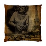 Romantic Kissing Couple Love Vintage Paris Eiffel Tower Cushion Case (Single Sided)  Front