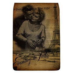 Romantic Kissing Couple Love Vintage Paris Eiffel Tower Removable Flap Cover (large) by chicelegantboutique