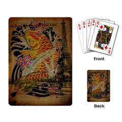 Funky Japanese Tattoo Koi Fish Graphic Art Playing Cards Single Design by chicelegantboutique