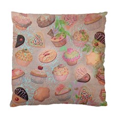 French Pastry Vintage Scripts Cookies Cupcakes Vintage Paris Fashion Cushion Case (two Sided)  by chicelegantboutique