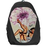 Gil Elvgren Pin Up Girl Purple Flower Fashion Art Backpack Bag Front