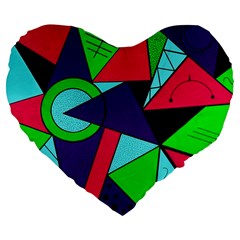 Modern Art 19  Premium Heart Shape Cushion by Siebenhuehner