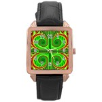 Design Rose Gold Leather Watch  Front