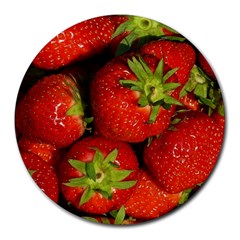 Strawberry  8  Mouse Pad (round) by Siebenhuehner