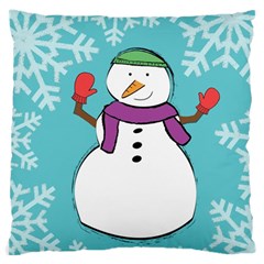 Snowman Large Cushion Case (single Sided)  by PaolAllen