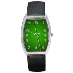 Waterdrops Tonneau Leather Watch by Siebenhuehner