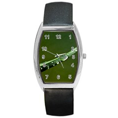 Grass Drops Tonneau Leather Watch by Siebenhuehner