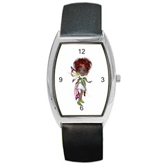 Fairy Magic Faerie In A Dress Tonneau Leather Watch by goldenjackal