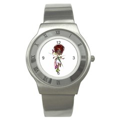 Fairy Magic Faerie In A Dress Stainless Steel Watch (slim) by goldenjackal